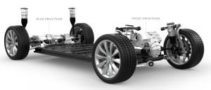 Tesla model X 4-wiel aandrijving