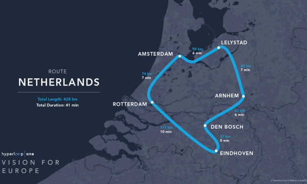 Hyperloop maakt route voor Nederland bekend