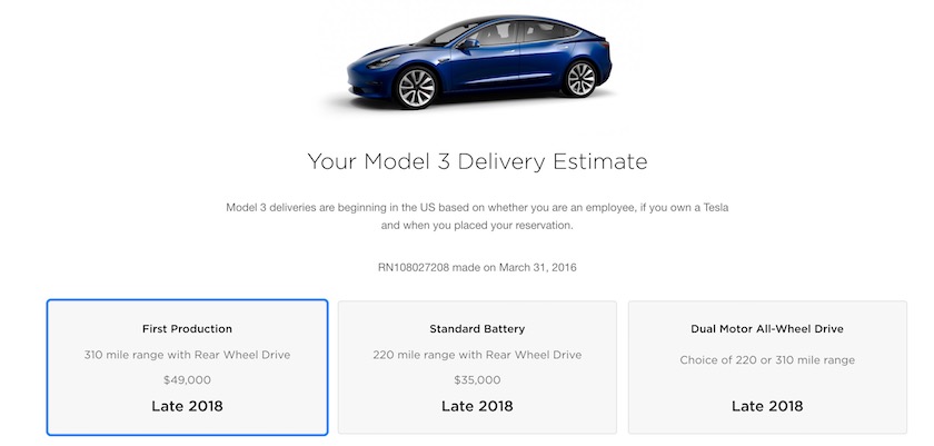 Tesla reservering controleren